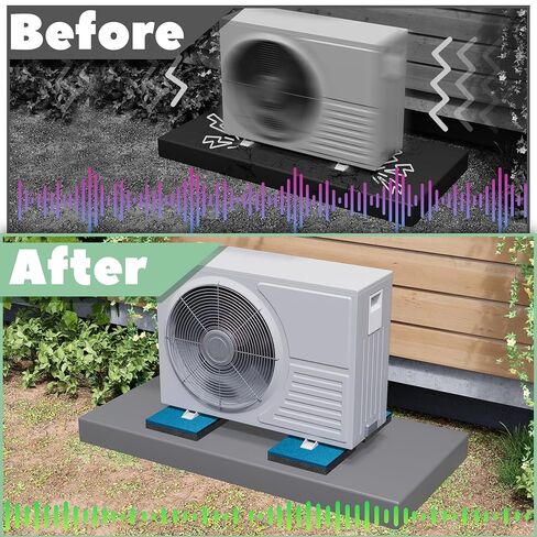 4 Pack Rubber Anti Vibration Pads for AC Condenser Pad, 8'' X 8'' X 3/4" Heavy Duty Vibration Damping Isolator Mats, Odorless Sound Isolation Mats for Mini Split Pad, Equipment Pad in Kuwait