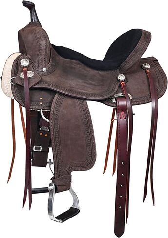 HILASON Western Horse Flex Tree Barrel Trail باللون البني السرج الجلدي | للخيول in Saudi Arabia