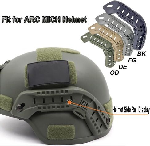 Airsoft Paintball Military Side Rail Set Guide Accessories for ARC MICH Helmet OD in Kuwait