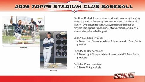 2025 Topps Stadium Club Baseball Mega Trading Card Box (2 Sepia Parallels Per Box) in Saudi Arabia