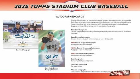 2025 Topps Stadium Club Baseball Mega Trading Card Box (2 Sepia Parallels Per Box) in Saudi Arabia
