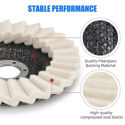 Wool Flap Buffing Wheel Pad Wool Polishing Wheel Felt Polishing Flap Discs 5 inch for Angle Grinder, Stainless Steel, Marble, Stone, Furniture, Car Wax for Surface Finishing and Restoration 6pcs in Saudi Arabia