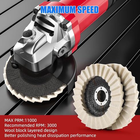 Wool Flap Buffing Wheel Pad Wool Polishing Wheel Felt Polishing Flap Discs 5 inch for Angle Grinder, Stainless Steel, Marble, Stone, Furniture, Car Wax for Surface Finishing and Restoration 6pcs in Saudi Arabia
