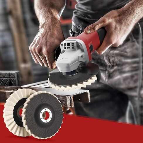 Wool Flap Buffing Wheel Pad Wool Polishing Wheel Felt Polishing Flap Discs 5 inch for Angle Grinder, Stainless Steel, Marble, Stone, Furniture, Car Wax for Surface Finishing and Restoration 6pcs in Saudi Arabia