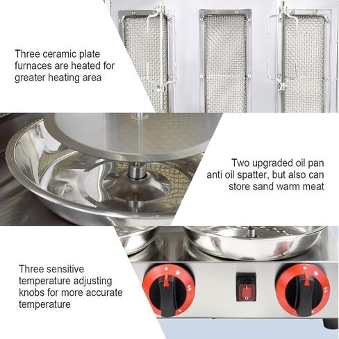 Chicken Shawarma Machine Vertical Rotisserie - Commercial Countertop Rotisserie with Adjustable Burners, 300°C, 360° for Home Kitchen & Restaurant Use in Saudi Arabia
