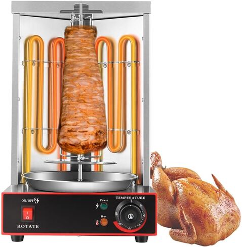 Electric Turkey Rotisserie Machine, 360° Rotating Vertical Rotisserie Gyro Grill, Shawarma Doner Kebab Machine for Turkey BBQ Home Party Garden in Saudi Arabia