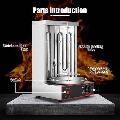 Electric Turkey Rotisserie Machine, 360° Rotating Vertical Rotisserie Gyro Grill, Shawarma Doner Kebab Machine for Turkey BBQ Home Party Garden in Saudi Arabia