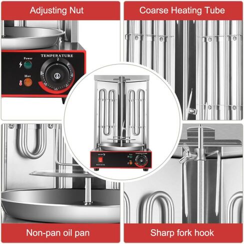 Electric Turkey Rotisserie Machine, 360° Rotating Vertical Rotisserie Gyro Grill, Shawarma Doner Kebab Machine for Turkey BBQ Home Party Garden in Saudi Arabia