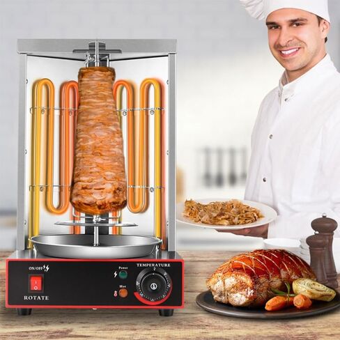 Electric Turkey Rotisserie Machine, 360° Rotating Vertical Rotisserie Gyro Grill, Shawarma Doner Kebab Machine for Turkey BBQ Home Party Garden in Saudi Arabia