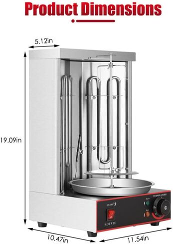 Electric Turkey Rotisserie Machine, 360° Rotating Vertical Rotisserie Gyro Grill, Shawarma Doner Kebab Machine for Turkey BBQ Home Party Garden in Saudi Arabia