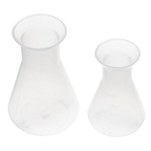 2Pcs 50/100ml Plastic Erlenmeyer Flask, Education Learning Tool, Clear Erlenmeyer Flask, Polypropylene Conical Bottles for Laboratory Chemical in Saudi Arabia