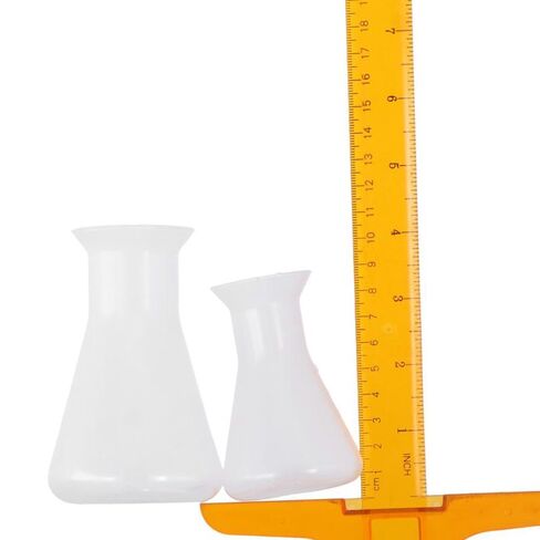 2Pcs 50/100ml Plastic Erlenmeyer Flask, Education Learning Tool, Clear Erlenmeyer Flask, Polypropylene Conical Bottles for Laboratory Chemical in Saudi Arabia
