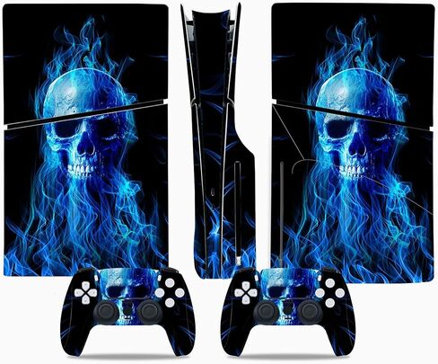 Skin Sticker Compatible with PS5 Slim Console and Controller, Vinyl Decal Protective Sea Wave Design Cover Wrap for Disc Edition in Kuwait