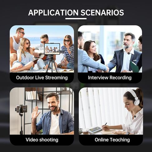 2 Pack Wireless Lavalier Microphone for iPhone Android, 100ft Range, USB-C Receiver, 6H Battery with Charging Case for Video Recording, Vlog, Podcast in Saudi Arabia
