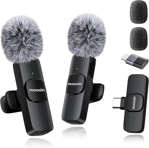 Wireless Mini Microphone for iPhone/Android:Lapel Microphone for Video Recording,Plug and Play,Live Streaming and Podcasting-Textured Black in Saudi Arabia