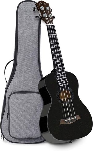 Ranch Tenor Ukulele 26 inch Ukelele Professional Small Hawaiian Guitar Maple Top and Side and Back Glossy Ukalalee Bundle Gig bag - Black in Kuwait