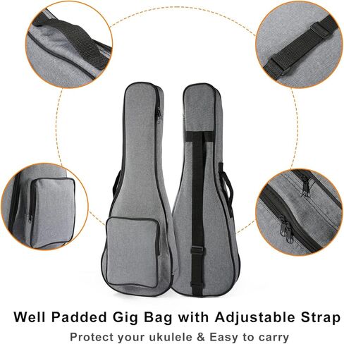 Ranch Tenor Ukulele 26 inch Ukelele Professional Small Hawaiian Guitar Maple Top and Side and Back Glossy Ukalalee Bundle Gig bag - Black in Kuwait