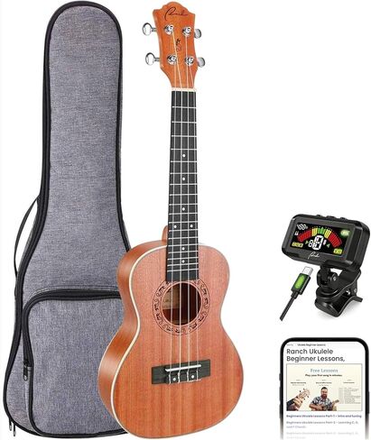 Ranch Tenor Ukulele 26 Inch Professional Wooden Ukelele with Online 12 Lessons, Gig Bag and Rechargeable Tuner - Starry Blue in Kuwait