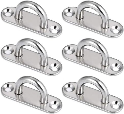 Pad Eye Hook 6Pcs 5mm Eye Plate Oblong Pad Staple Ring Hook Hardware Boating Equipment in Kuwait