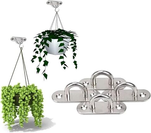 Pad Eye Hook 6Pcs 5mm Eye Plate Oblong Pad Staple Ring Hook Hardware Boating Equipment in Kuwait