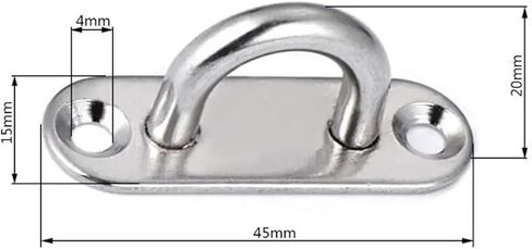 Pad Eye Hook 6Pcs 5mm Eye Plate Oblong Pad Staple Ring Hook Hardware Boating Equipment in Kuwait