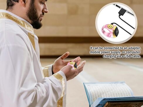 Smart Ring Counter, Smart Tasbih Zikr Ring, Muslim Islamic Prayer Smart Rings, Tasbih Counter Smart Ring, Tasbeeh Smart Counter, Digital Electronic Smart Tally Counter for Prayer (Pink,18MM) in Kuwait