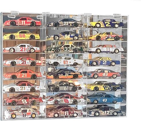 Large Toy Cars 1:24 Scale Diecast Wheels Model 16 Cars Display Case Cabinet Holder Holds 16 Hot Toy Cars 1:24 Scale Compatible with Hot Wheels (Black Finish) in Saudi Arabia