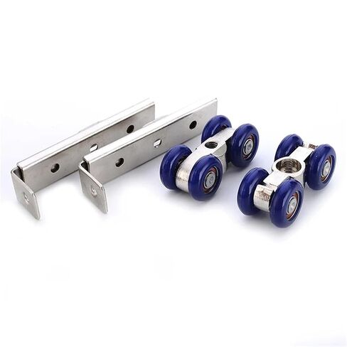 Light Sliding Door Roller 4 Wheels Home Room Wood Door Hanging Wheels Rail Track Pulley Bear 30KG for Furniture Hardware in Saudi Arabia
