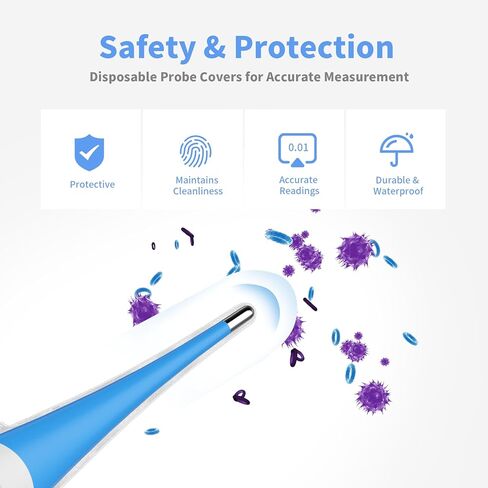 Boncare Thermometer Covers Disposable - 100 Pcs Probe Covers for Digital Thermometers, Can be Used for Oral, Rectally or Underarm in Kuwait