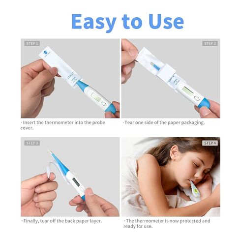 Boncare Thermometer Covers Disposable - 100 Pcs Probe Covers for Digital Thermometers, Can be Used for Oral, Rectally or Underarm in Kuwait