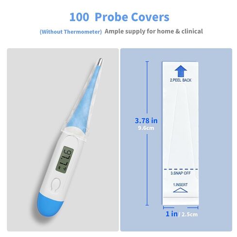 Boncare Thermometer Covers Disposable - 100 Pcs Probe Covers for Digital Thermometers, Can be Used for Oral, Rectally or Underarm in Kuwait