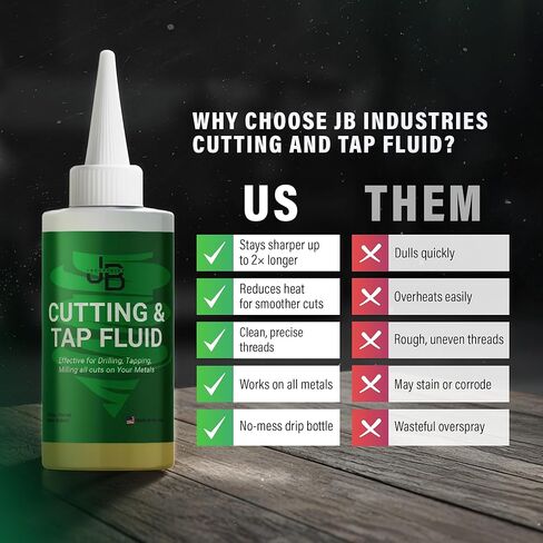 سائل القطع والنقر من JB Industries، 4 أونصة - زيت تشحيم قطع عالي الأداء للحفر والتنصت والخيوط والنشر والطحن وتصنيع جميع المعادن in Saudi Arabia