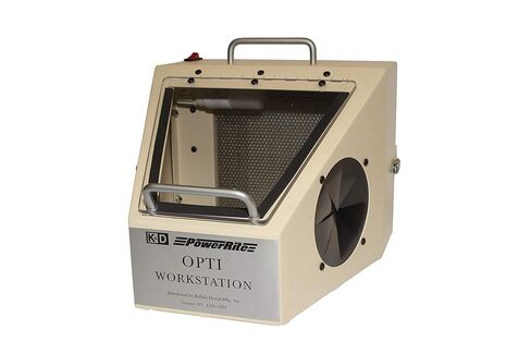 Portable Opti Workstation Cabinet - Large Viewing Window, For Laboratory Tools Sandblasting Machines, Air Blast Equipment, without Suction, 120 V AC, 11 x 8.5 x 12 Inches, 14 lbs in Kuwait