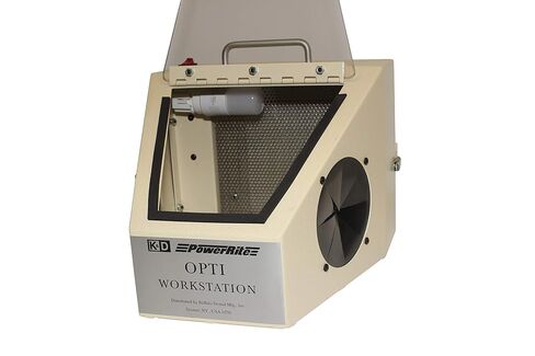 Portable Opti Workstation Cabinet - Large Viewing Window, For Laboratory Tools Sandblasting Machines, Air Blast Equipment, without Suction, 120 V AC, 11 x 8.5 x 12 Inches, 14 lbs in Kuwait