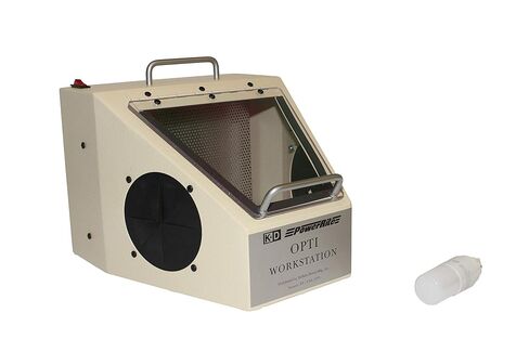 Portable Opti Workstation Cabinet - Large Viewing Window, For Laboratory Tools Sandblasting Machines, Air Blast Equipment, without Suction, 120 V AC, 11 x 8.5 x 12 Inches, 14 lbs in Kuwait