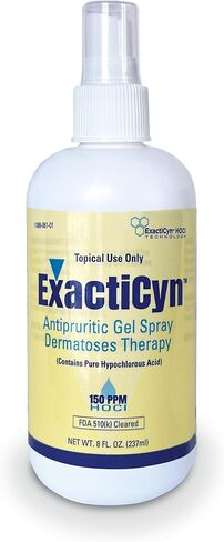 ExactiCyn™ بخاخ هيدروجيل مضاد للحكة (8 أونصة سائلة) – إدارة الغذاء والدواء الأمريكية 510 (ك) للعناية بالجروح المضادة للحكة – جل مهدئ قائم على حمض الهيدروكلوريك للطفح الجلدي والحروق والجروح ولدغات الحشرات – خالٍ من اللسع والستيرويد in Saudi Arabia