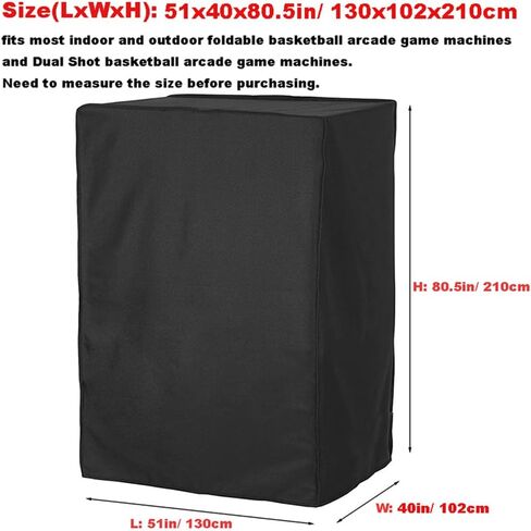 Arcade Basketball Game Cover Waterproof Home Dual Shot Electronic Basketball Arcade Hoop Game Covers for Indoor Outdoor 51x40x80.5in Black in Kuwait