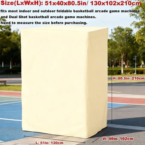 Arcade Basketball Game Cover Waterproof Home Dual Shot Electronic Basketball Arcade Hoop Game Covers for Indoor Outdoor 51x40x80.5in Beige in Kuwait