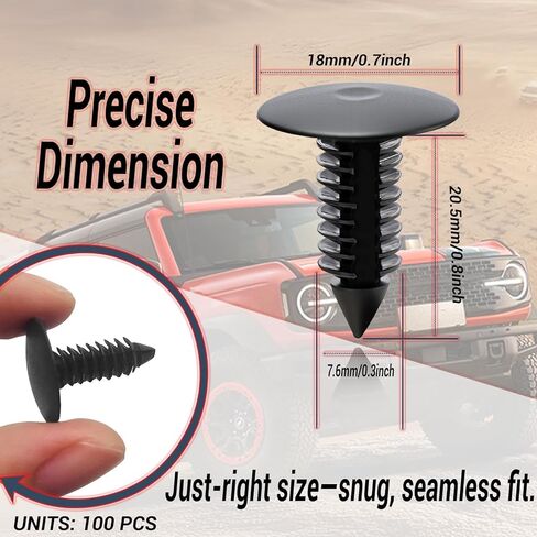 ANTS PART 100 Pcs Auto Car Fender & Bumper Shield Fastener Clips for GM #1605396, 1595864; Chrysler 6030441; Ford 388577S, W705589-S300 in Kuwait