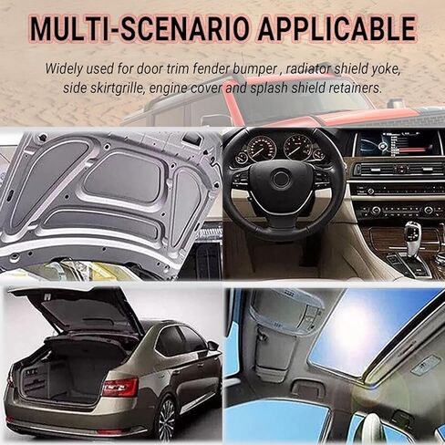 ANTS PART 100 Pcs Auto Car Fender & Bumper Shield Fastener Clips for GM #1605396, 1595864; Chrysler 6030441; Ford 388577S, W705589-S300 in Kuwait