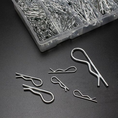 مجموعة متنوعة من 366 قطعة من دبابيس كوتر، مجموعة دبابيس R Clip R من 6 مقاسات، مشابك شعر من الفولاذ الكربوني المجلفن للسيارات، ATV، الدراجة الترابية، جزازة العشب (5/32 بوصة، 9/64 بوصة، 7/64 بوصة، 5/64 بوصة، 3/32 بوصة) in Kuwait