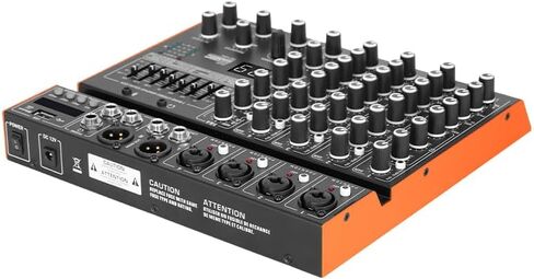 لوحة صوت لخلاط الصوت StudioMan PR6 ذات 6 قنوات مع 99 تأثير DSP، طاقة فانتوم 48 فولت، تحكم مستقل في PAN، اتصال الهاتف، 7 نطاقات EQ للبث المباشر، تسجيل الاستوديو، أداء DJ in Kuwait