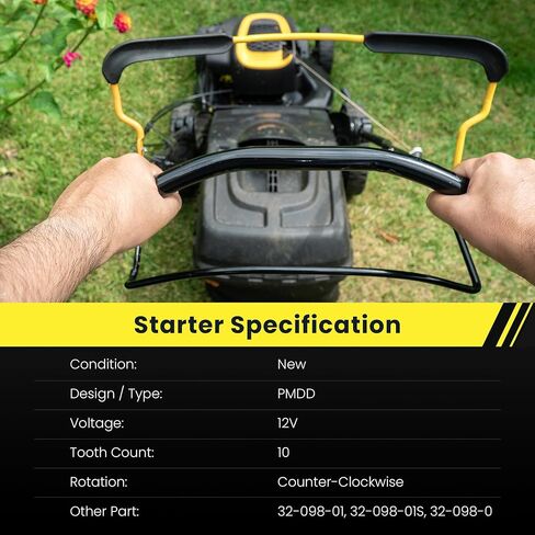 3209808 5801N Starter Motor (10-Teeth) Replacement for Kohler Courage Engines 7000 Series 20HP 23HP 25HP 27HP (2005-2012), Replaces 3209801, 32-098-01S, 32-098-03, 3209804 in Saudi Arabia