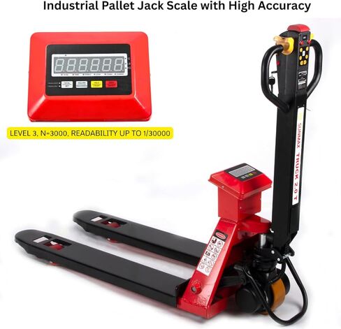 Full-Electric Pallet Jack Truck with Built-in Scale, 4400 lbs Capacity, 48" x 27" Fork Size, Electric Brake in Kuwait