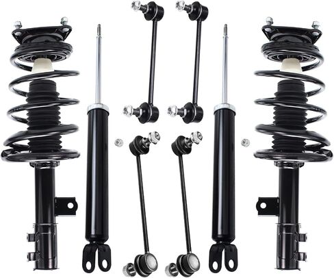 Detroit Axle - 8pc Suspension Kit for 2007-2010 Hyundai Elantra Complete 2 Front Struts with Coil Spring 2 Rear Shock Absorbers 4 Front Rear Sway Bar Links 2008 2009 Replacement Ready Struts in Saudi Arabia