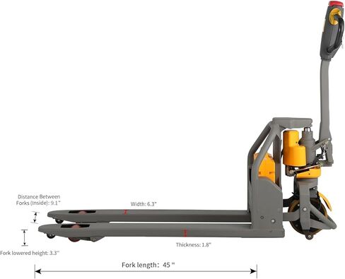 APOLLOLIFT رافعة منصة نقالة كهربائية كاملة من الليثيوم بسعة 3300 رطل شوكة مقاس 45 بوصة × 21 بوصة، مقبض متعدد الوظائف in Kuwait