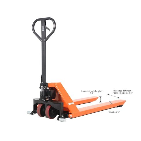 Tory Carrier Manual Scissor Pallet Jack Hand Truck Lift 2200lbs Capacity, 45" L x 27" W Forks, 3.3'' Lowered, 31.5'' Raised Height for Open Bottom Pallet in Kuwait
