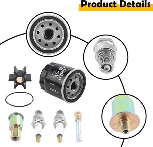 مجموعة خدمات الصيانة للمولد البحري Kohler 4EF 5E 6EF 7.3E، تتضمن فلتر الوقود والزيت، والمكره مع حلقة دائرية، وأنود الزنك وشمعات الإشعال، استبدل 23-7762 23-7821 359978 260085 BPR4ES in Saudi Arabia