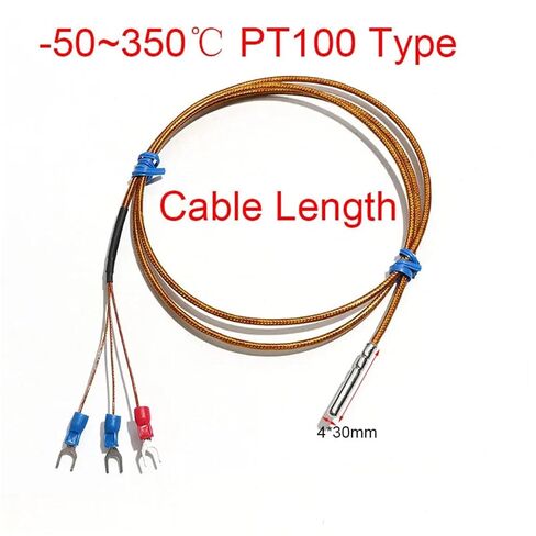 PT100 Temperature Sensor 4 * 30mm Probe 350°C Cable Length 0.5–5m 1Pcs(5M) in Saudi Arabia