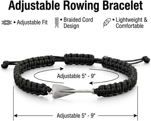 Rowing Charm Bracelet for Men – Adjustable Nautical Rope Beach Bracelet, Rowing Gifts & Accessories for Crew, Coaches, and Rowers in Saudi Arabia